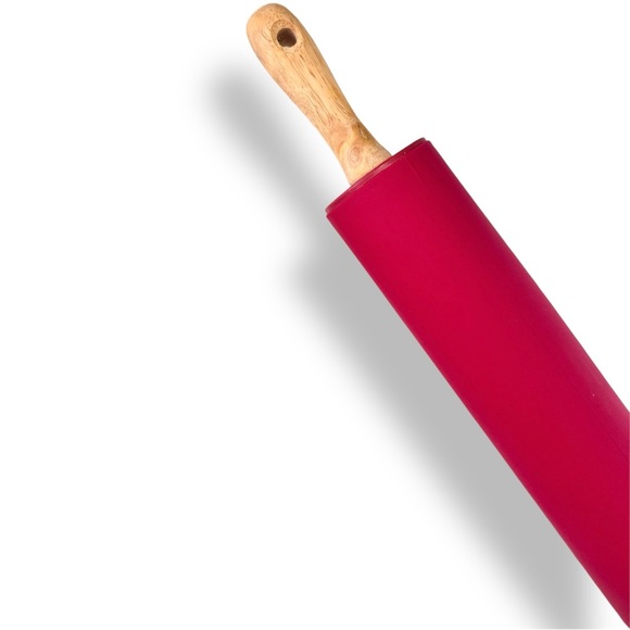 Vintage | Kitchen | Vintage Rustic Silicone Red Rolling Pin W Wooden ...